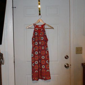 LIMITED SALE: Peach Love California Orange Boho Print Sleeveless Dress Size S